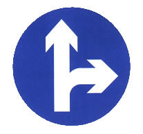 直行和向右轉(zhuǎn)彎標(biāo)志